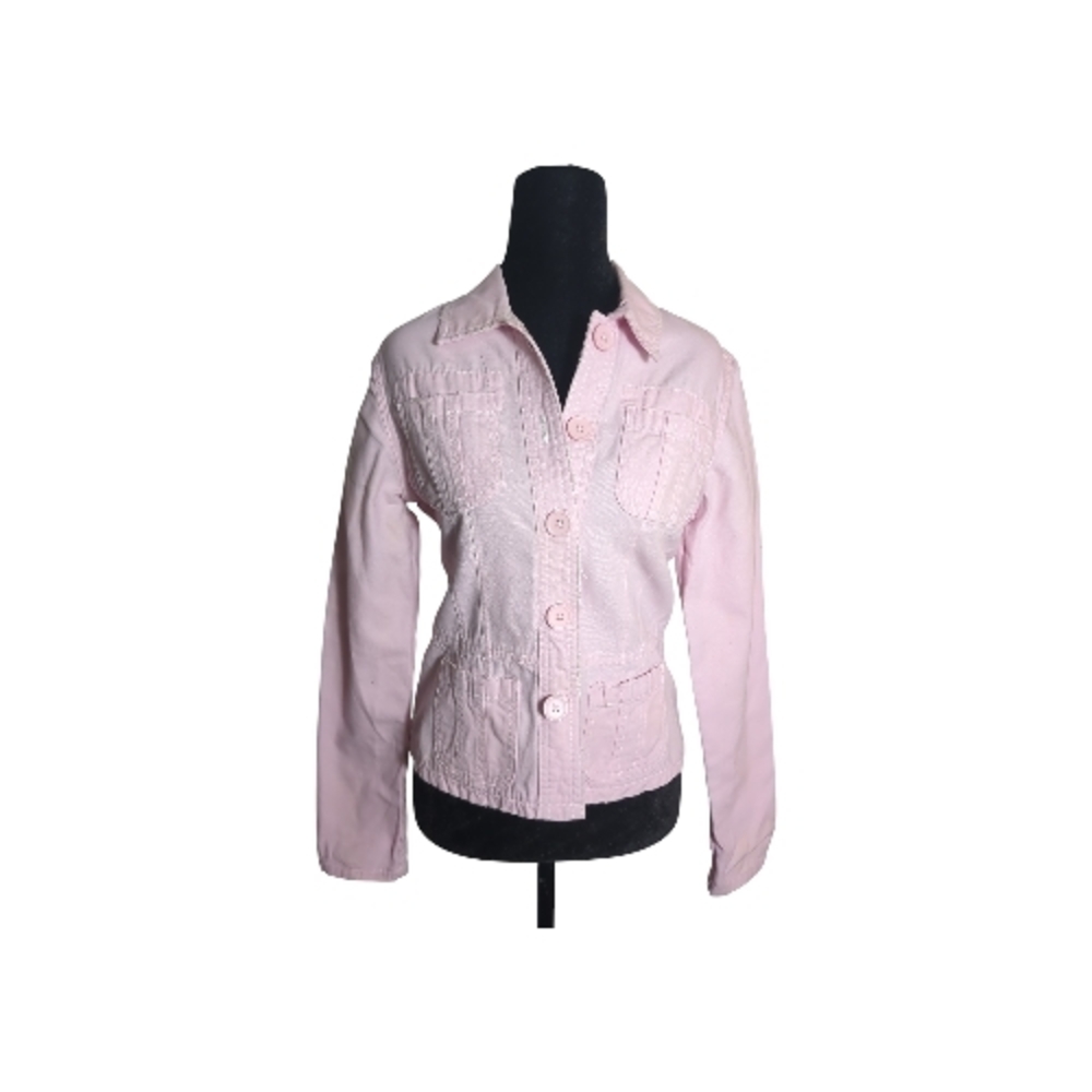 Periscope Small Vintage Y2K Light Pink Trucker Jean Jacket  Coquette Soft Girl
